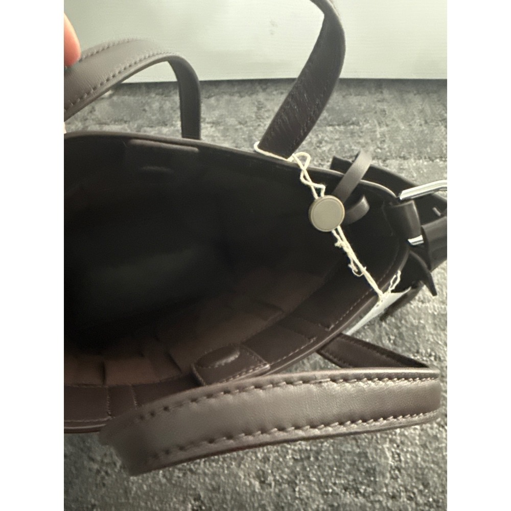 3.1 Phillip Lim Chocolate Leather Mini Modern Lattice Bucket Bag with Pouch - Picture 9 of 14